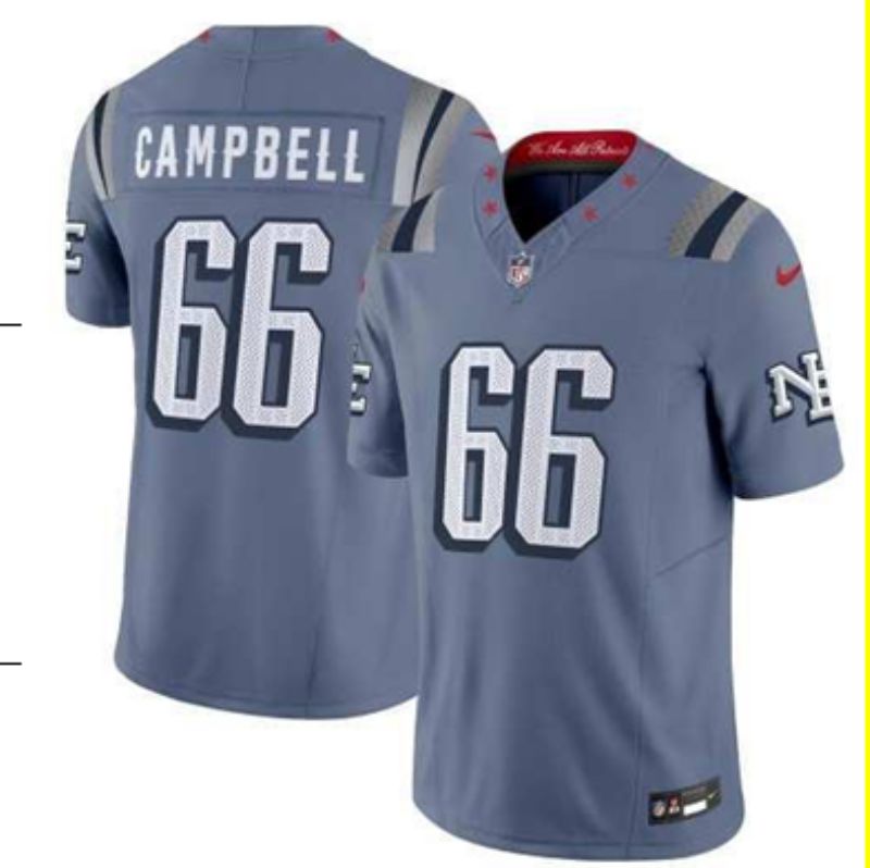 Men 2025 New England Patriots #66 Campbell blue 5th generation Throwback Nike Limited NFL Jersey style 01->youth nfl jersey->Youth Jersey